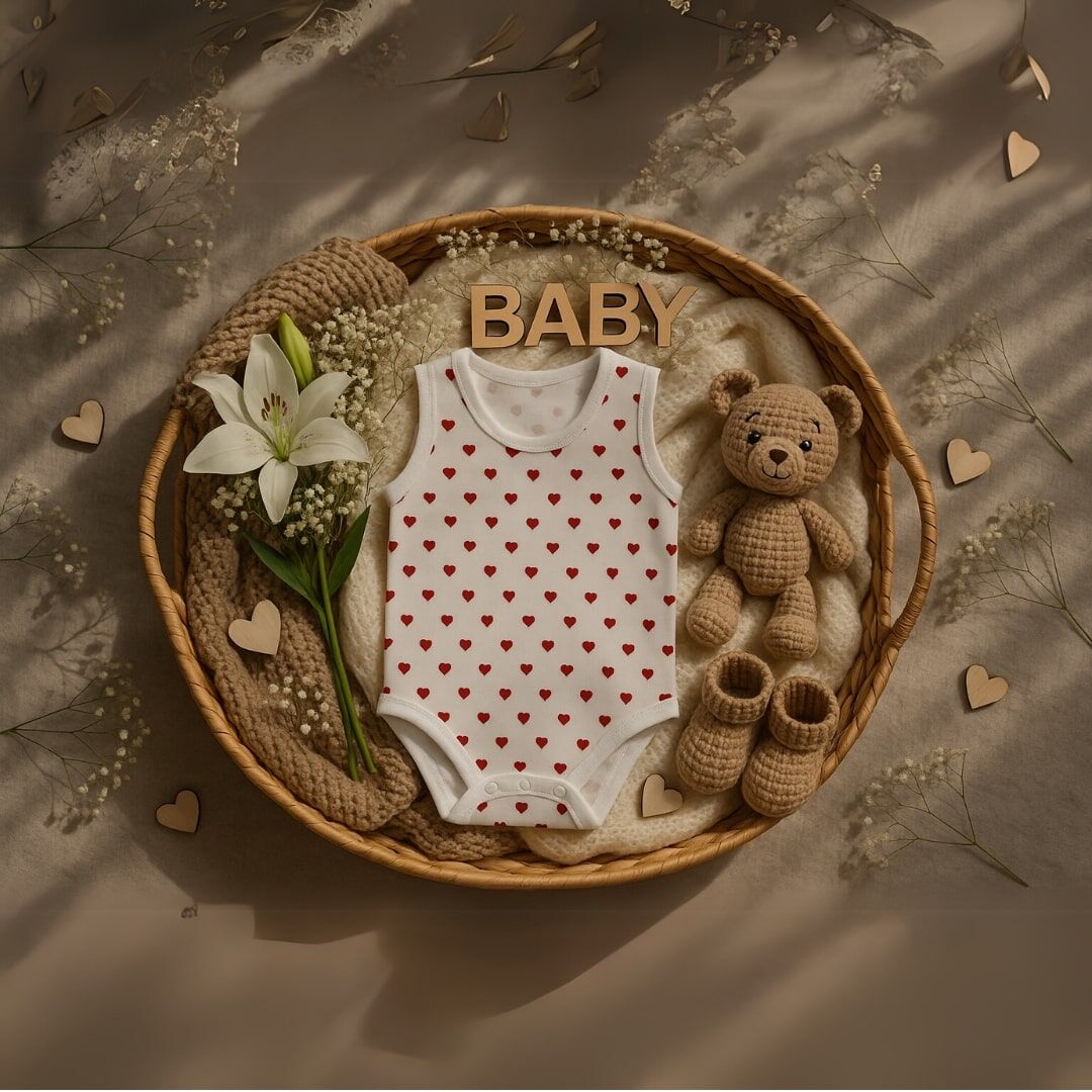Kalp Desenli Askılı Badi