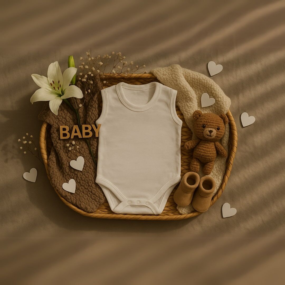 Unisex Organik Beyaz Askılı Badi