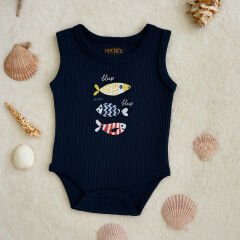 Deniz Temalı Lacivert Erkek Bebek Zıbın
